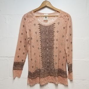 Vocal blush opalescent rhinestone sweater …